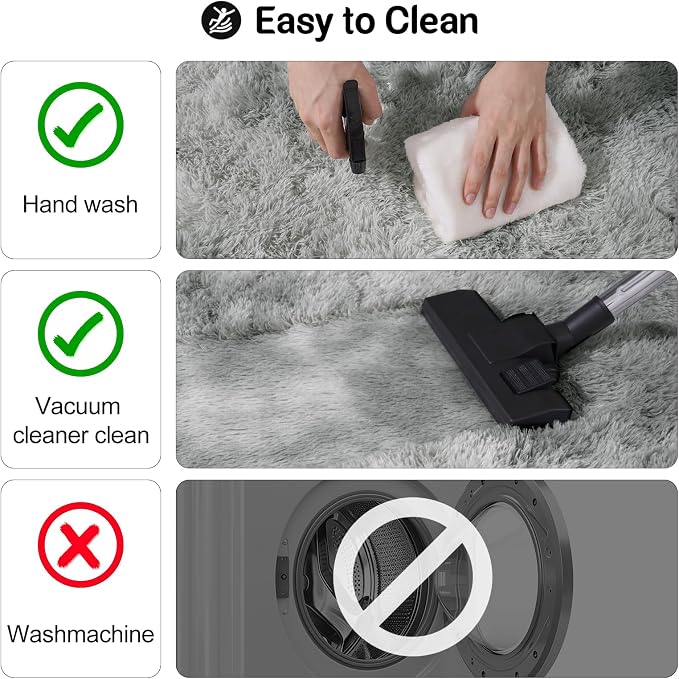qulint 5x7 Area Rug for Living Room, Fluffy Rug for Bedroom, Tie-Dyed Grey | Shag Shaggy Large Boys Room Rug, Fuzzy Plush Alfombras Para Salas Modernas for Dorm Classroom Home Decor