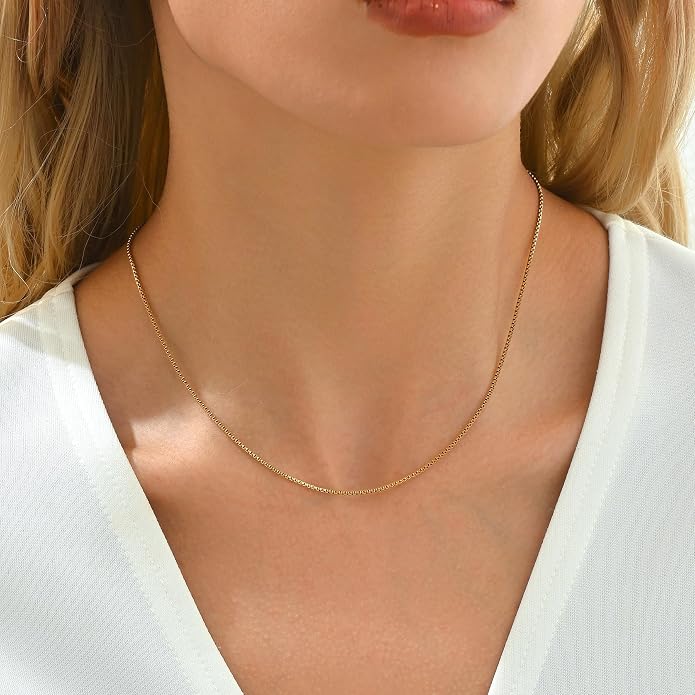 Gold Chain Necklace for Women Dainty Simple Satellite Beaded Twisted Chain Choker Necklace Everyday Jewelry Christmas Gifts