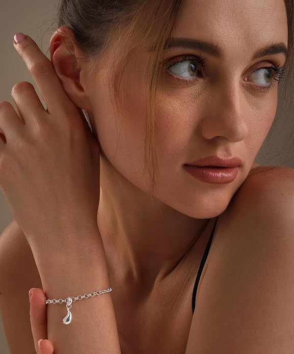 LeCalla 925 Sterling Silver Bracelets for Women | Women’s Link Bracelets | Italian Bead Ball Chain Bracelet | Mother's Day Birthday Anniversary Fashion Jewelry Gift for Women