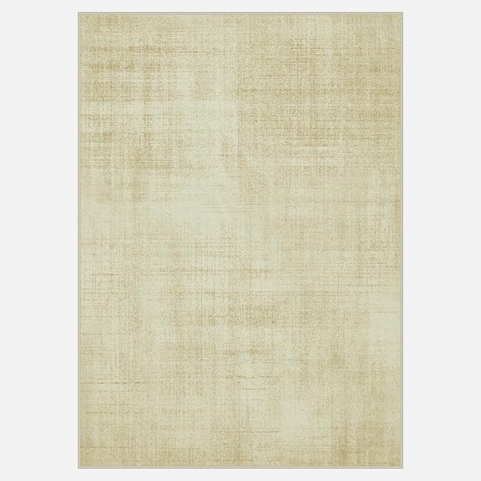 Joydeco Washable 10x12 Area Rug for Living Room Bedroom, Boho Abstract Beige Dining Room Rug Non Slip, Soft Neutral Classic Indoor Throw Carpet for Playroom Dorm Classroom Office Guest Room