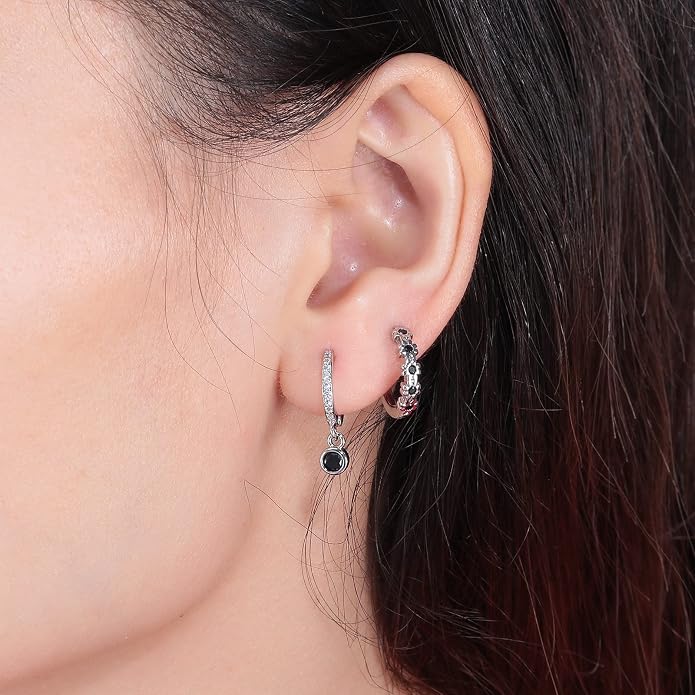 CiNily Small Hoop Earrings for Women Girls Flower Cubic Zirconia Huggie Earrings Hypoallergenic 14K Yellow Gold Plated Cartilage Earrings