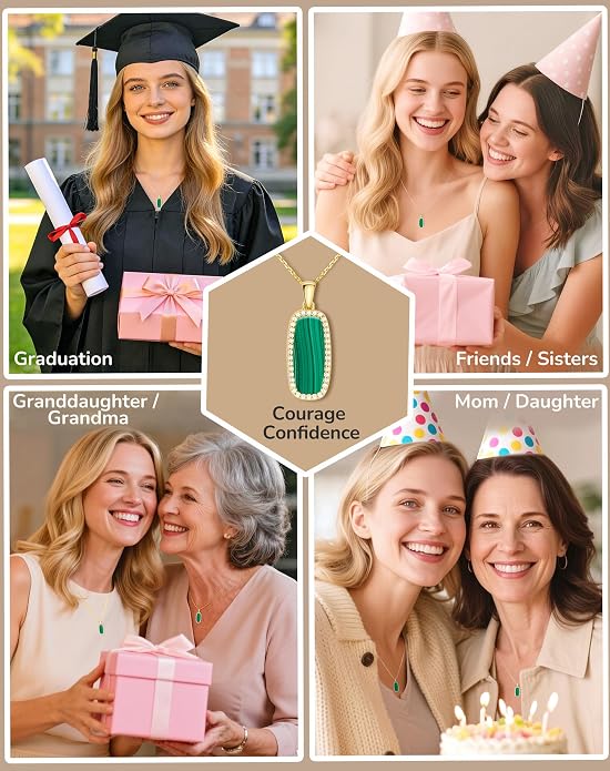 Natural Gemstone New Beginnings Birthday Graduation Gifts 925 Silver Jewelry Plated with 18K Gold Protection Necklace for Women