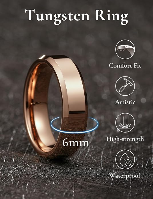 King Will BASIC Men Women 4mm/5mm/6mm/7mm/8mm Titanium Rings Polished Wedding Band Engagement Anniversary Band Comfort Fit