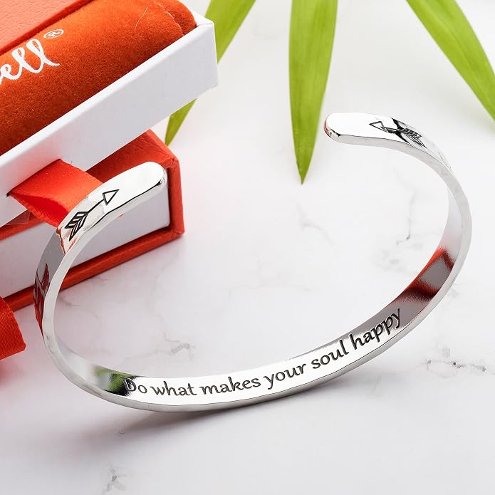 Carviell Bracelet - Gifts for Women – Inspirational, Friendship, Love, Mom, Daughter, Sister, Christian, Graduation, Memorial & Wedding Gifts – 100+ Phrases – Stainless Steel, Gift-Ready