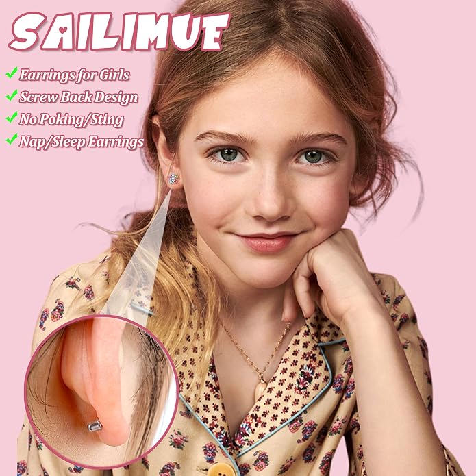 SAILIMUE 24 Pairs Hypoallergenic Screw Back Earrings