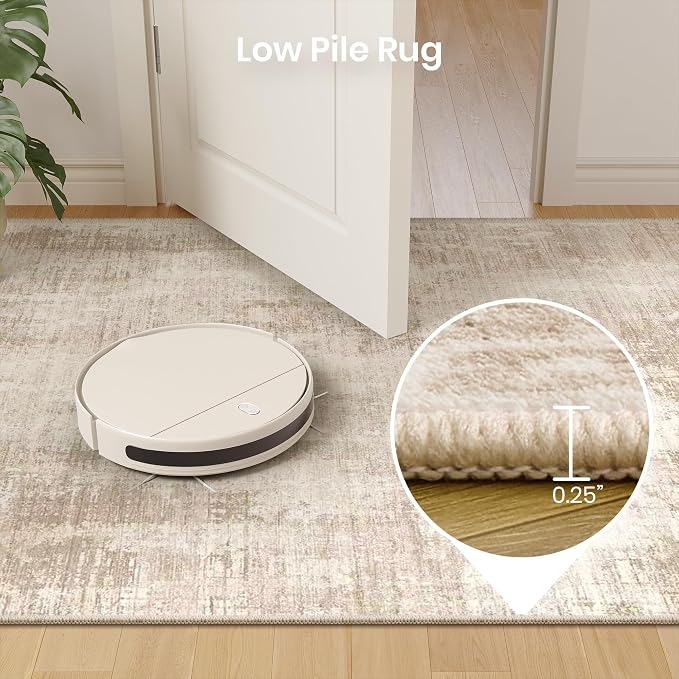 Valenrug Washable Rugs 4x6 - Stain Resistant 4x6 Area Rugs for Living Room, Non Slip Backing Abstract Rugs for Bedroom, Folable Machine Washable Area Rug(4'x6', Beige)