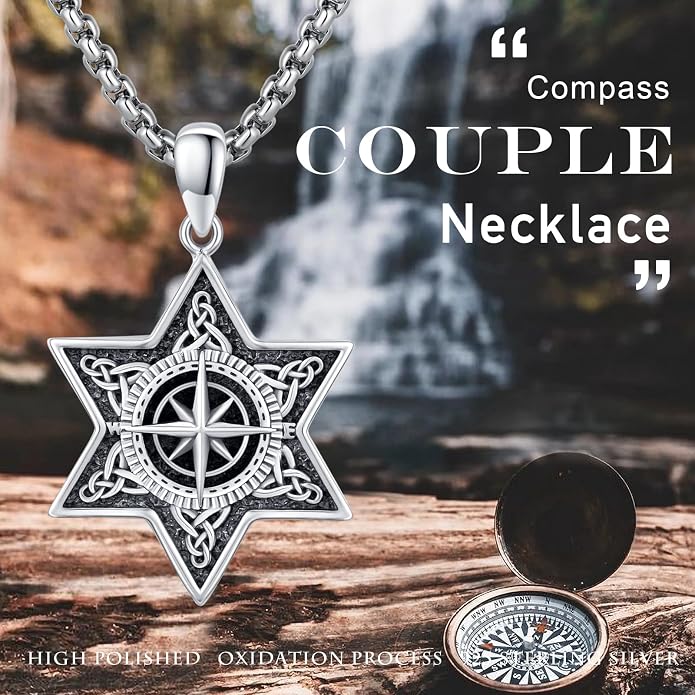 Viking Necklace 925 Sterling Silver Celtic Nordic Runes Amulet Necklace Viking Jewelry for Men Women