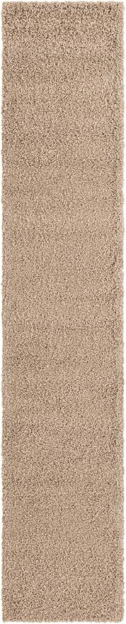 Unique Loom Solid Shag Collection Area Rug (2' 6" x 13' 1" Runner, Taupe)