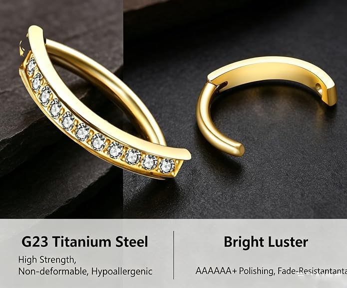Color Moissanite Titanium Belly Button Ring, Gold Silver Plated Internally Threaded Navel Piercing Jewelry, Hypoallergenic Implant Grade G23 Titanium Belly Ring, Brilliant Cut Moissanite Belly Piercing Rings for Women Men