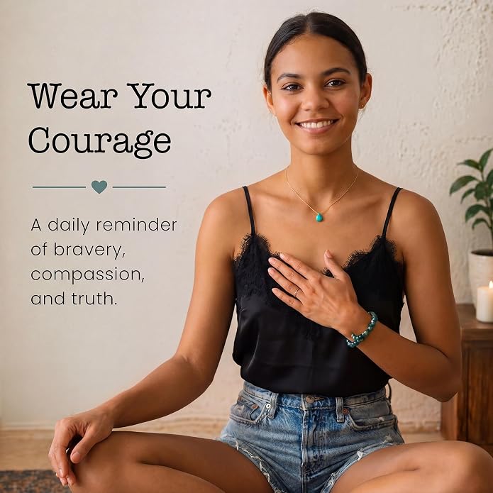 SOULKU Luxe Inspirational Necklace, Empowerment Jewelry, Handcrafted Necklace For Women, Gift For Mom, 2" Extender With Lobster Clasp, 16" Nylon Cord
