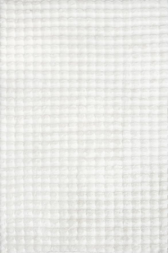 nuLOOM Jeni Off White Checkered Washable Area Rug, 6' x 9' | Nuloom Jeni Checkered 6' x 9' Machine Washable Area Rug for Living Room Bedroom Dining Room, Off White