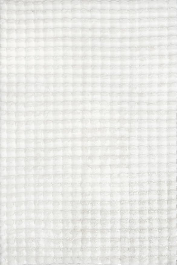 nuLOOM Jeni Off White Checkered Washable Area Rug, 2' x 3' | Nuloom Jeni Checkered 2' x 3' Machine Washable Accent Rug for Living Room Bedroom Dining Room Entryway, Off White