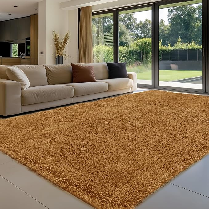 Sour Lemon 8x10 Area Rugs for Bedroom Living Room, Large Fluffy Shag Rug | Shaggy Carpet, Soft Plush Furry Bedside Rugs, Anti Slip,Washable Area Modern Rugs Floor Mat for Kids Girls Boys Living Room