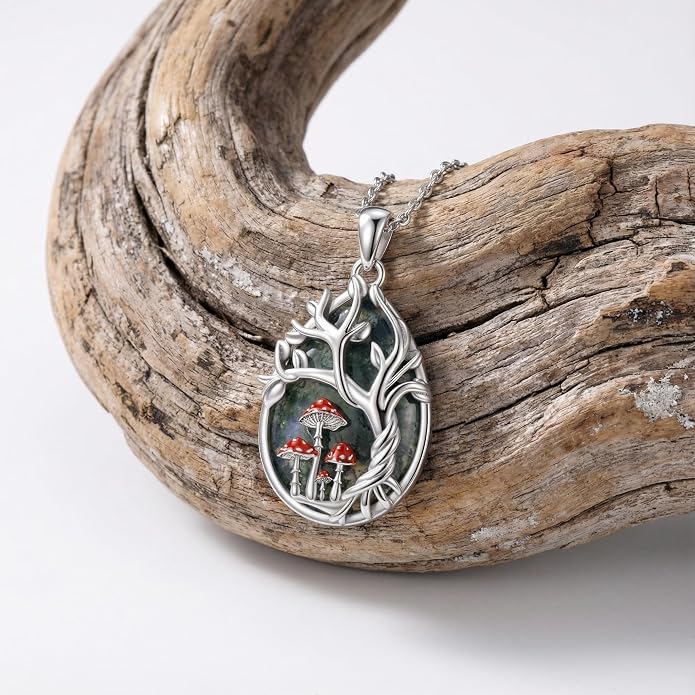 POPLYKE Sterling Silver Gemstone Teardrop Pendant Necklace Crystal Jewelry for Women