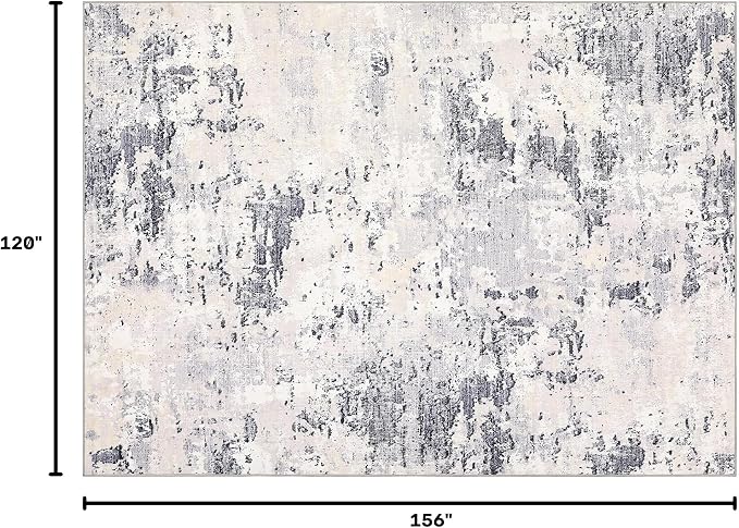 ROYHOME Area Rug 10x13 for Living Room Modern Abstract Accent Faux Wool Low Pile Ultra Soft Rug Stain Resistant Non Slip Non Shedding Throw Rug for Bedroom Home Decor, Grey Taupe