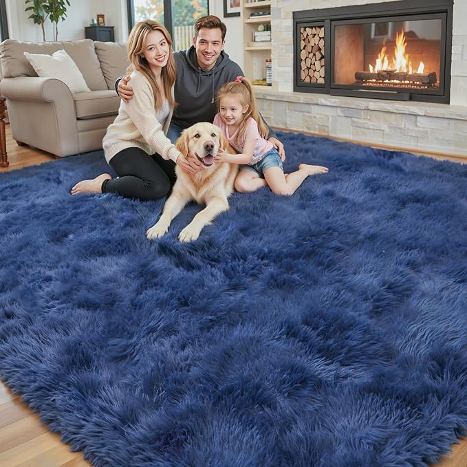 Rugs for Living Room 6x9, Alfombras para Salas Shag Large Plush Soft Area Rug, Shaggy Carpets for Bedroom,Home Decor Aesthetic(Royal Blue, 6 x 9)