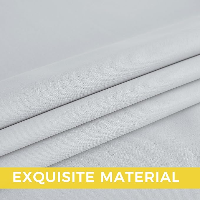 NICETOWN Room Darkening Draperies Curtains Panels, 2 Panels Greyish White W52 x L84
