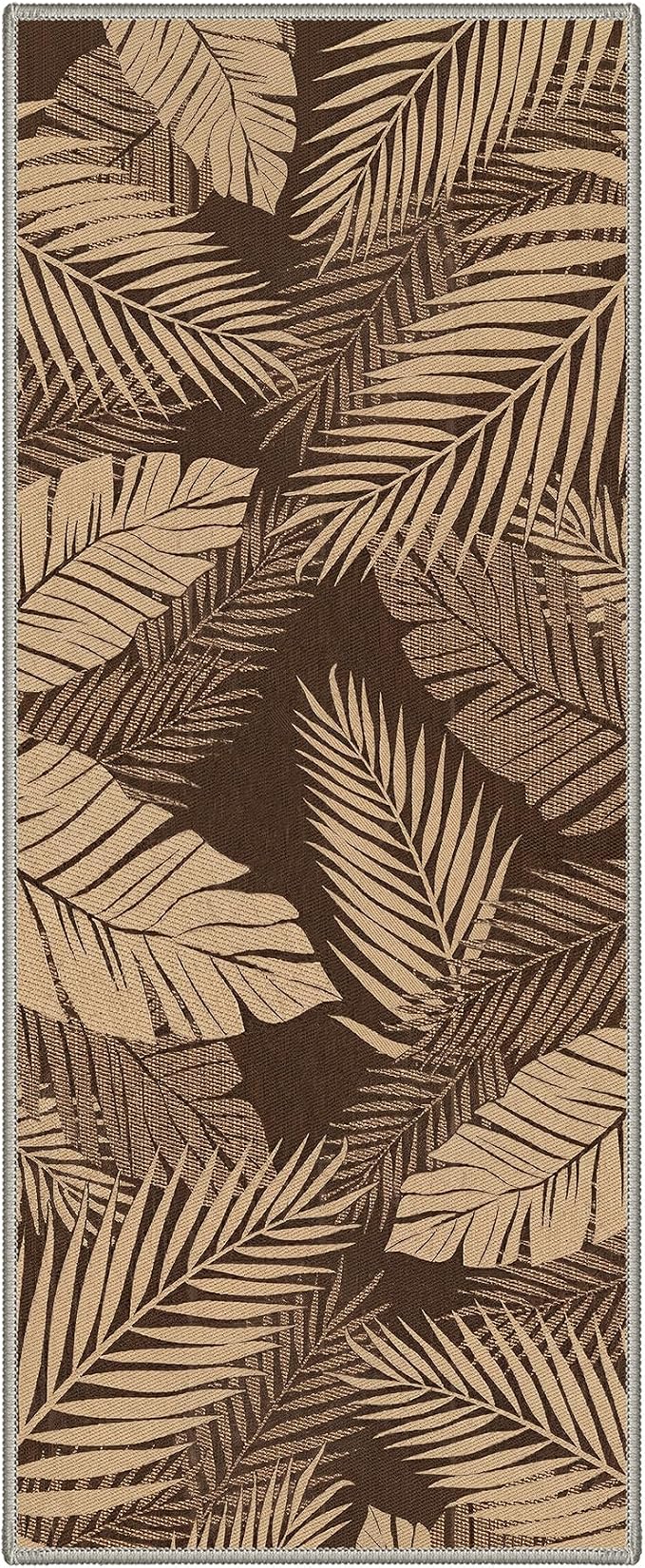 GENIMO Outdoor & Indoor Area Rug 2'x3', Waterproof, Non-Shedding, Easy Cleaning, Leaf Mat for Patio, Living Room, Balcony, Dining Room, RV, Deck, Bedroom, Camping, Outside Carpet, Coffee Beige