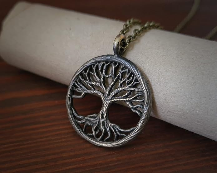 Baldur Jewelry - Handcrafted Yggdrasil Viking Norse World Tree of Life Pendant Necklace Amulet Jewelry | 925 Sterling-Silver Tree of Life Necklace | Viking Gifts |Jewelry for Men Women