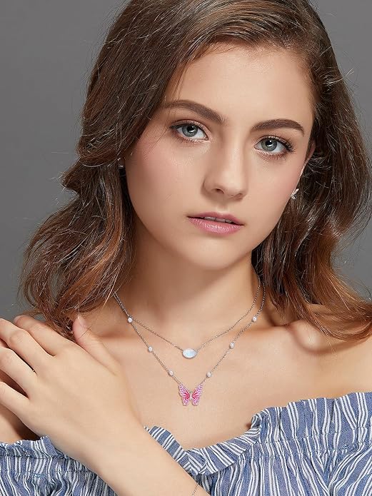 Midari Ocean Necklace 925 Sterling Silver Flamingo Mama Bear Dolphin Penguin Sea Turtle Axolotl Desert Cactus Nautical Rudder Tropical Palm Compass Wave Pendant Boho Jewelry Gifts for Women Men