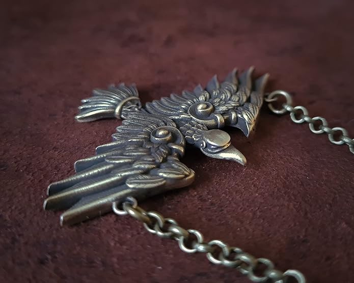 Baldur Jewelry - Viking Raven Crow Bird Necklace - Celtic Norse Odin Bird Raven Hugin Munin Pendant Necklace - Raven Wings Necklace - Raven Jewelry - Raven Skull Pendant - Raven Gifts