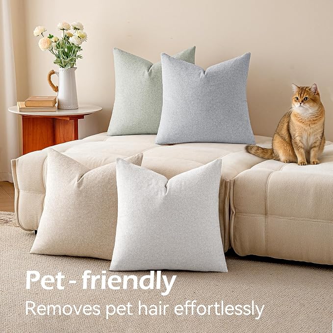 a moment Waterproof Throw Pillow Covers Set of 4,20x20 Inch Outdoor Stain Resistant Pet Friendly Pillowcases Cushion Covers for Patio Sofa and Living Room,Ocean Breeze