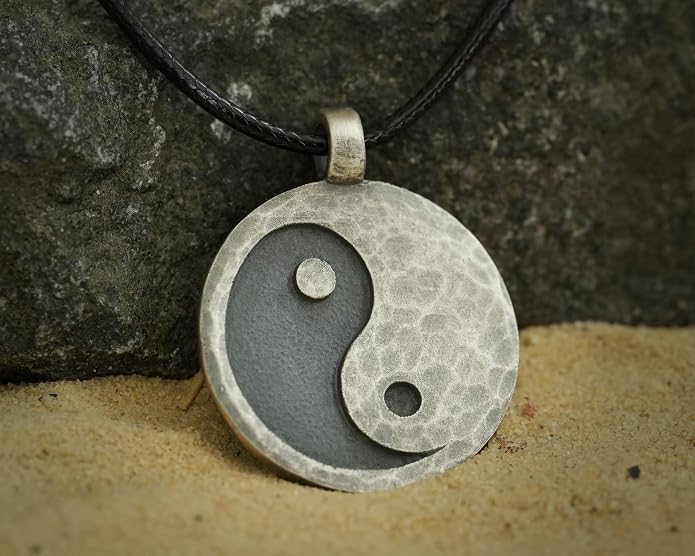 Yin Yang Necklace For Men Ancient Looking High Quality Pendant Jewelry - Yin Yang Gifts - Viking Jewelry for Men