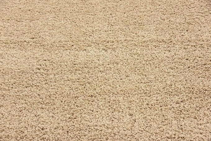 Unique Loom Solid Shag Collection Area Rug (7' 10" Square, Taupe)
