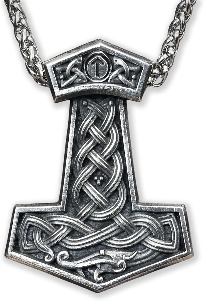 Baldur Jewelry - Thors Hammer Necklace Pendant Mjölnir - Viking Norse Thor Hammer Pendant Viking Jewelry - Thor Necklace - Thor Gifts for Men - Viking Necklace for Men