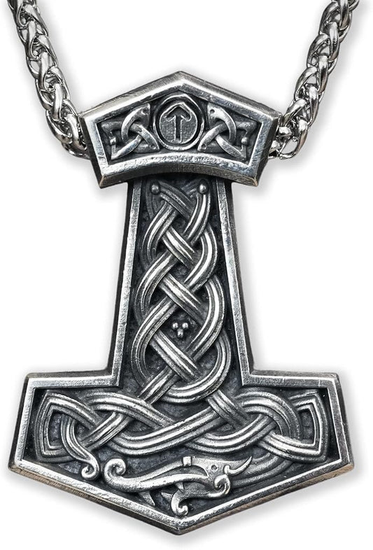 Baldur Jewelry - Thors Hammer Necklace Pendant Mjölnir - Viking Norse Thor Hammer Pendant Viking Jewelry - Thor Necklace - Thor Gifts for Men - Viking Necklace for Men