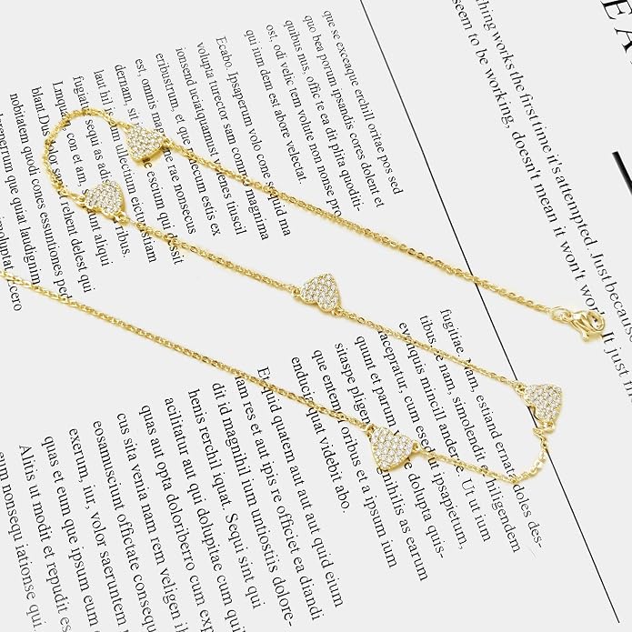 Airmb Cute Heart Necklace for Women Gold/Silver Plated Heart Pendant Choker Necklaces Tendy Love Heart Chain Necklace Dainty Gold/Silver Necklace Jewelry Gifts for Women