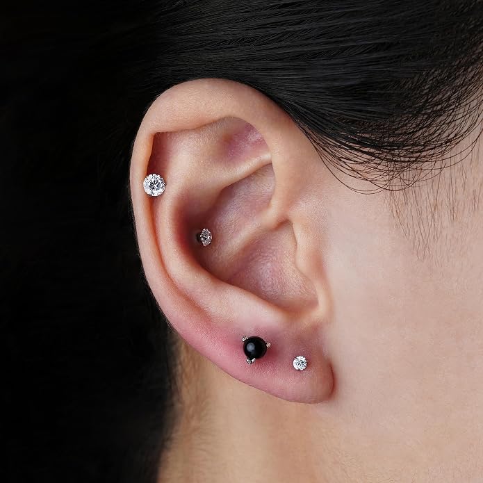 FINE4U 16G ASTM F136 Titanium Dragon Claw Piercing Jewelry Stud with 6mm 8mm post for Conch Helix Tragus Flat, Hypoallergenic Internally Threaded