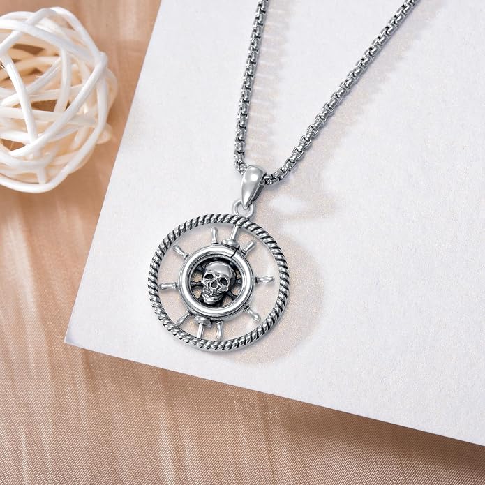 S925 Sterling Silver Poseidon Trident/Peace Sign/Coexist Peace Symbol/Pirate/Arrowhead/Flower of Life/Thor's Hammer Jewelry Necklace Gifts for Women Men