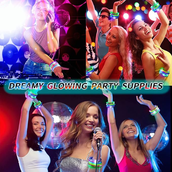 90 PCS Led Glow Sticks Bracelets Glow In the Dark Party Supplies, Light Up Bracelets for Kids Adults, Party Favors for Christmas, Halloween, New Year Party Light Up Toys Gifts (90)