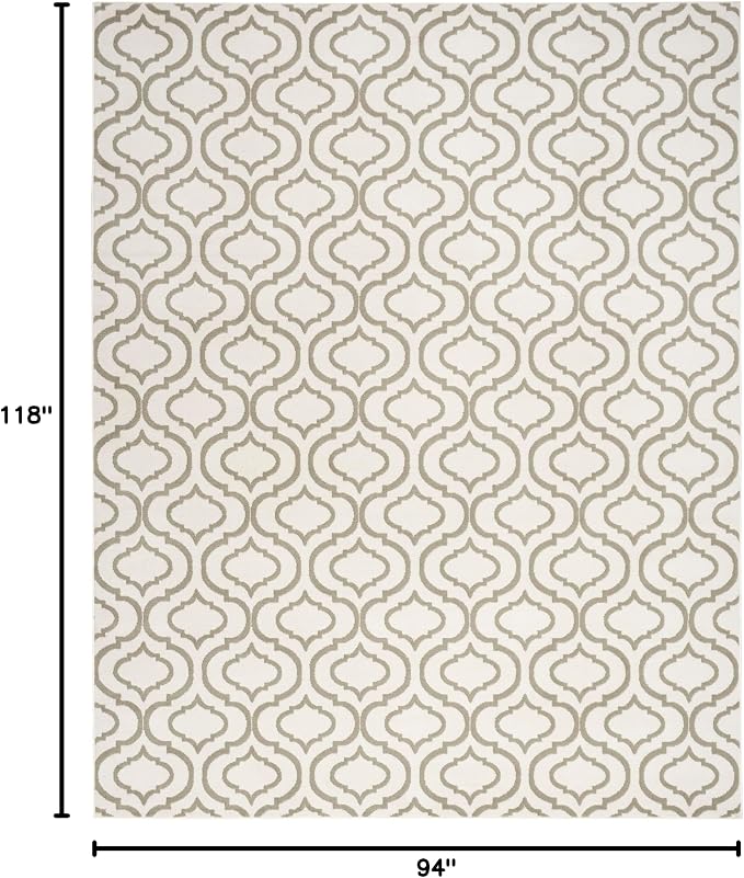 Nourison Home Jubilant Contemporary Ivory Green 7'10" x 9'10" Area Rug, Easy Clean, Non Shedding, Bed Room, Living Room, Dining Room, Kitchen (8x10)