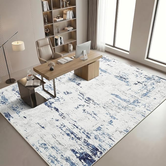 GarveeHome 10x14 Abstract Area Rug Neutral Washable Living Room Bedroom Rug | Abstract Low Pile Non Slip Rug Modern Floor Mat Carpet Indoor Accent Rug for Dining Room Playroom Nursery Home Decor