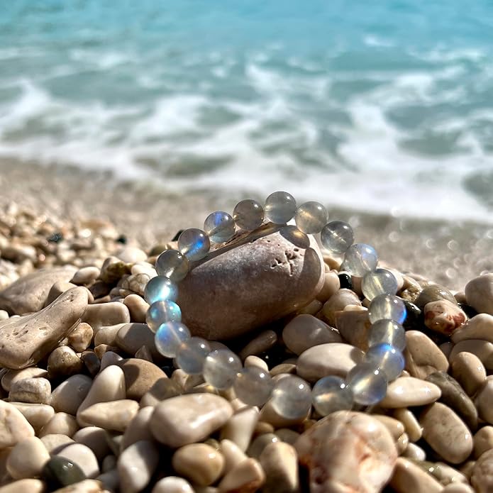 ILLUMINIA 5A Grade Natural Crystal Gemstone Bracelet | Healing Energy Charged Quartz Stone Bead | Handcrafted Stretch Bracelet for Women Men Teens