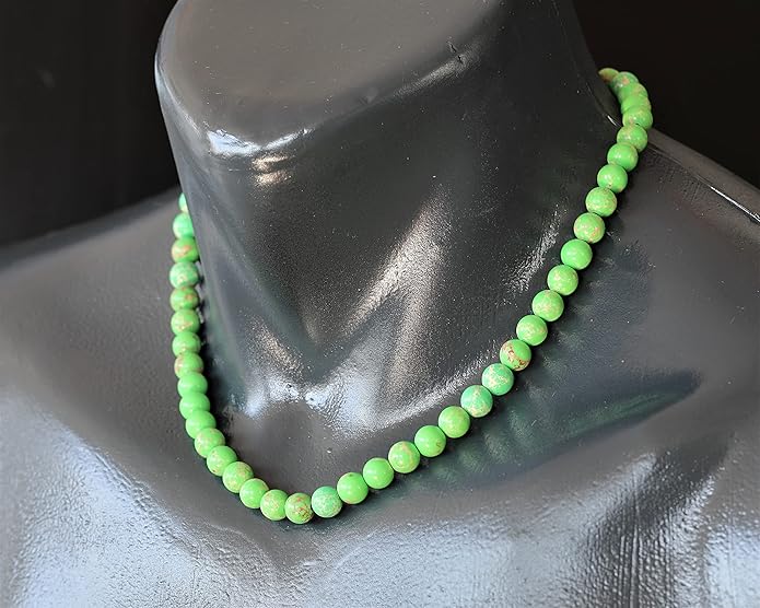 Natural Gemstone Beaded Choker Necklace | 8mm Handmade Adjustable Jewelry for Men & Women | Chakra Balancing Crystal Necklace | Spiritual Gift | Macrame Cord with Extender