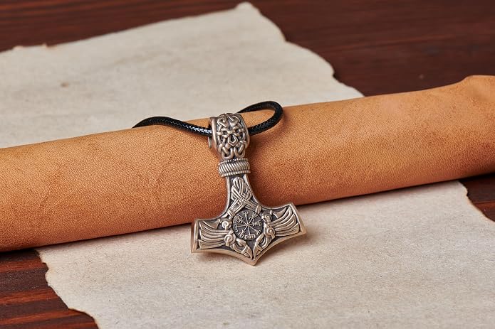 Baldur Jewelry - Thors Hammer Necklace Pendant Mjölnir - Viking Norse Thor Hammer Pendant Viking Jewelry - Thor Necklace - Thor Gifts for Men - Viking Necklace for Men