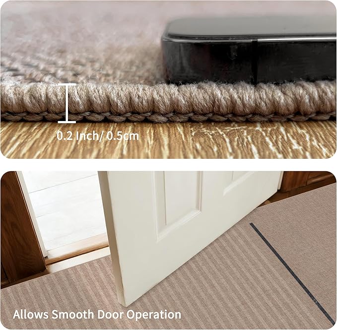 Easy Jute Rug for Pet Homes: 5x7 Outdoor Rug - Beige Woven | Washable Design Cuts Your Cleaning Time by 75% and Maintain Shape and Texture after 50 Washes