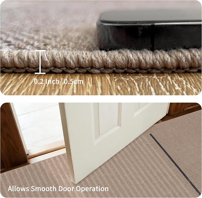 Non-Slip Jute Rug for Entryway: 3x5 Outdoor Mat - Beige Woven | Safe Walking for Family All Day and Help with Cutting Slip Falls by 70%