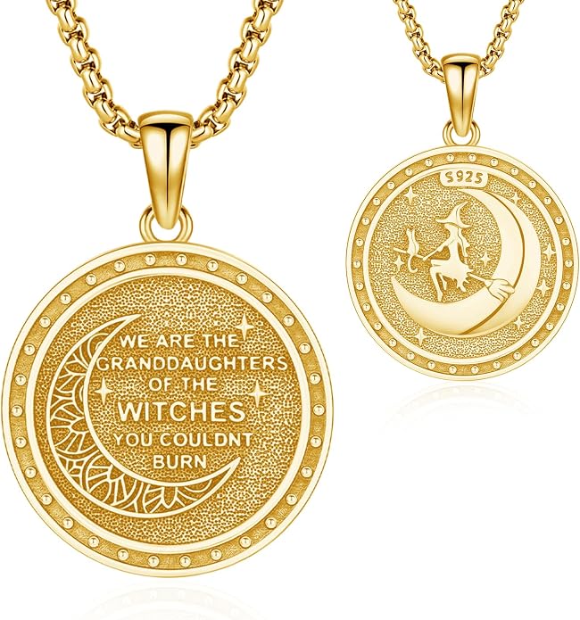 Hecate Wiccan Triple Moon Goddess Necklace Tetragrammaton Nudo De Bruja Plata 925 Original Sterling Silver Cat Moon Pendant Hekate Witch Necklace Amulet Witchy Jewelry Gifts for Women Men