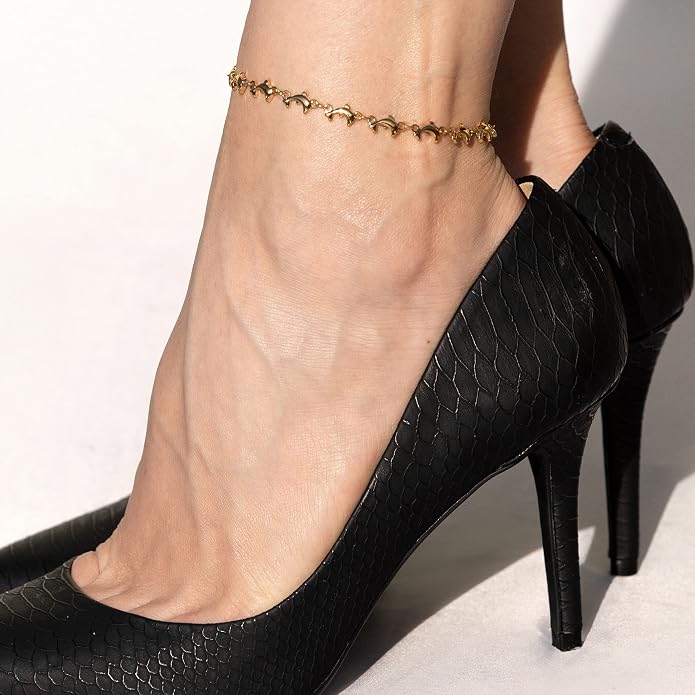 LIFETIME JEWELRY Womens Gold Anklet Dolphin Chain Ankle Bracelet 24k Real Gold Plated