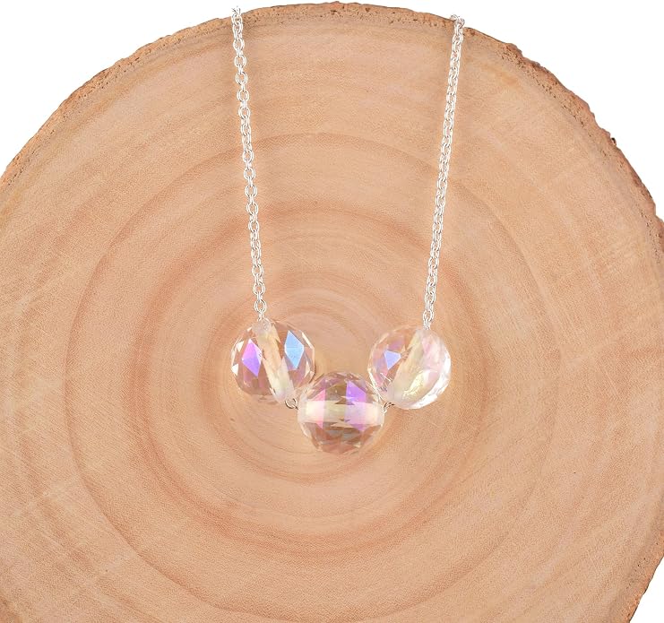 Dainty Angel Aura Quartz Crystals Pendant Necklace, Protection Gemstone Necklace, Energy Healing Spiritual Crystals, Birthday, Gift for Women, Gemstone Jewelry 18 inch AAA+ Quality (angel aura C)