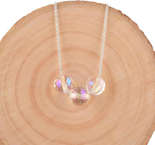 Dainty Angel Aura Quartz Crystals Pendant Necklace, Protection Gemstone Necklace, Energy Healing Spiritual Crystals, Birthday, Gift for Women, Gemstone Jewelry 18 inch AAA+ Quality (angel aura C)