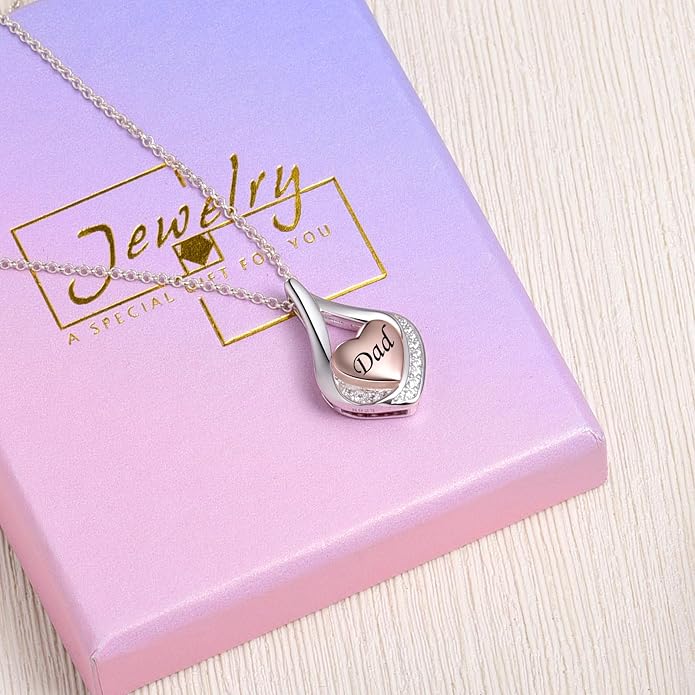 Cremation Jewelry 925 Sterling Silver Teardrop Urn Necklace for Ashes Heart Shape Memorial Keepsake Pendant for Human Ashes for Women Gift