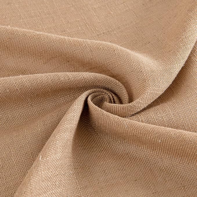 MIULEE Brown Linen Curtains 96 Inches Long for Bedroom Living Room, Soft Thick Linen Textured Window Drapes Semi Sheer Light Filtering Back Tab Rod Pocket Burlap Look Farmhouse Decor, 2 Panels Set