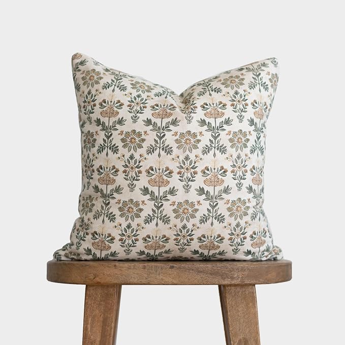 Woven Nook - Modern & Luxurious Decorative Throw Pillow Covers - Durable Quality & Machine Washable - 100% Cotton Canvas - 100% Linen - Aynsley - 4 Pack (18x18)
