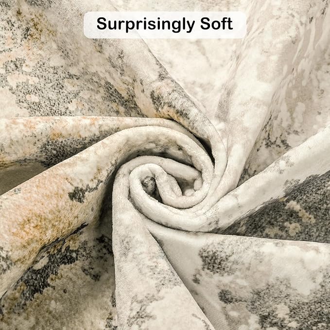 Kelarea 6x9 Rug for Living Room, Khaki Washable Non-Slip Rugs, Modern Abstract Large Rugs Low Pile Soft Carpet for Bedroom, Kitchen, Dining Room, Classroom, Dorm, Nursery, Home Office
