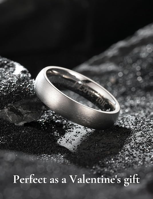 King Will Titanium Wedding Band for Men Women-Sliver/Black/Gold Plated Pure Titanium Wedding Ring, 3-9mm Widths Available Brushed Matte Design Comfort Fit Size 4-16